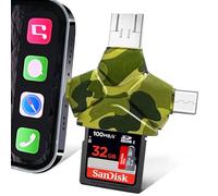 JOZDAUP Lettore di schede SD/Micro SD per iPhone/iPad/Android/Mac/Computer/fotocamera, compatibile con Trail Camera Viewer e schede TF, lettore di schede di memoria portatile triangolare 4 in 1, Plug