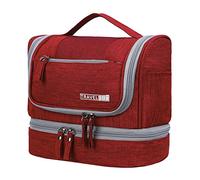 JOZEA Beauty case da toilette per uomo e donna, borsa cosmetica portatile impermeabile, borsa da viaggio, Colore: rosso, Beauty case