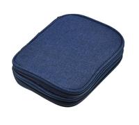 JOZEA Custodia per uncinetti, borsa organizer vuota con cerniera con tasche Web per vari aghi da uncinetto, kit di strumenti per uncinetto, Uncinetto Caso|denim Blu, moderno