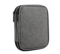 JOZEA Sacchetto portatile di stoccaggio del filato, borsa a maglia, piccola dimensione di progetti a maglia organizzatore per filati, borsa di stoccaggio con cerniera, Astuccio per uncinetto, grigio