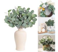 JOZMMZEOOA 18 Pezzi Eucalipto Rami Secchi Decorativi 33CM Foglie Eucalipto Decorazioni Fiori Artificiali Steli per Decorazione Della Casa Della Tavola Natalizia DIY