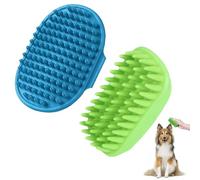 JOZMMZEOOA 2 Pezzi Spazzola Silicone Cane, Spazzola Bagno Cani Spazzola Gatto Cane Pelo Corto Pettine Accessori Cani Spazzola Grooming,per Rimuove Peli Morti Polvere Sporco (Blu Verde)