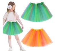 JOZMMZEOOA 2 Pezzi Vestito Bambina Gonna Tulle Donna Vestito da Balletto per Ragazze Arcobaleno Pannello Esterno della Garza Abito Cerimonia Bambina Performances Spettacoli Abito(C)