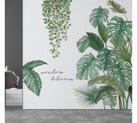 JOZMMZEOOA 2 Pz Adesivi Murali Foglie 30*90cm Plant Wall Sticker da Parete Foglie Verde Tropicali Adesivo Muro Camera Decorativo Parete Giungla Naturale Adesivo Piante Appese per Adesivi Murali (#A)