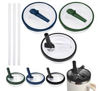JOZMMZEOOA 3 Pezzi per Stanley Cup Accessori,Tumbler Flip Straw Lid Cup No Spill Coperchi per Stanley Cup 40 oz Sostituzione del Coperchio Della Tazza,Riutilizzabili Prova (Nero,Blu,Verde）