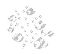 JOZMMZEOOA 30 Pezzi Adesivi Murali,Acrilico Adesivo Muro Decorativo Adesivi Parete Decorazioni Murale Bagno Carino Pesce Bolle Specchio Adesivo da Parete 3D,per Camera da Lettoufficio Deco (Argento)