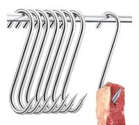 JOZMMZEOOA 30 Pezzi Ganci da Macellaio Acciaio Inox 15 cm a S in Acciaio Inox Inossidabile Grosso Spessore a S Gancis Affilati, per Grigliare, Appendere La Carne, Affumicare