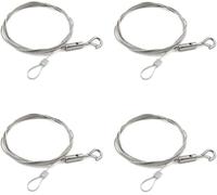 JOZMMZEOOA 4 Pezzi Cavo Acciaio Inox,Cavo Acciaio Rivestito 1.5MM * 2M con Gancio Filo Acciaio Inox Cavo Intrecciato Regolabile Tenditore Cavo Acciaio,per Lampadari Cornici Foto Abbigliamento Corda