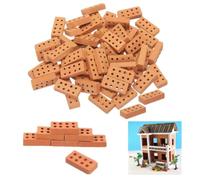 JOZMMZEOOA 50 Pezzi Mini Mattoni,Mattoncini Costruzioni Diorama Miniature Mini Modellismo Case Mattoni Mattoni Rossi 8 Fori,per Fai Te Mattoncini Case Delle Bambole Diorami Giardini Fatati