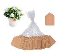 JOZMMZEOOA 500 Pezzi Etichette Prezzi,Etichette Carta Kraft Segnaposto Matrimonio Marrone Bianco Targhette Personalizzate Etichette Cartoncino con Spago,per Gioielli Mercato Delle Pulci (Marrone)