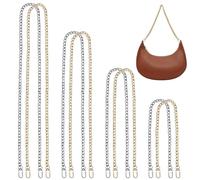 JOZMMZEOOA 8 Pezzi Catena Borsa,Oro Argento Catene Borse Uncinetto Catena 120/80/60/40 CM Metallo Tracolla Borsa Manici Uncinetto,per Donna Cinghie Ricambio Catenella Catena per Borsa