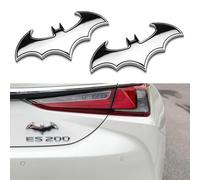 JOZMMZEOOA Adesivi Auto,2 Pezzi Metallo Adesivo Auto Pipistrello Adesivi Esterni Sticker Personalizzati per Moto Decorazioni Stickers,Adatto per Aut,Moto Decorazione(Argento)