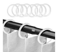 JOZMMZEOOA Anelli per Tende,100 Pezzi Aprire Anelli Gancio Tenda Diametro Interno 40MM Tenda da Doccia Anelli Tende Tondi PVC Tira Senza Intoppi,per Clip in Metallo per Tende E Aste per Tend(Bianco)