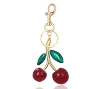 JOZMMZEOOA Charms per Borse Ciliegia,Bag Charm Borsa Portachiavi Ciliegia Scintillante Charm Borsa Ciliegia Ciondolo a Forma di Ciliegia Portachiavi Personalizzato,per Decorare Borse Zaini(Rosso)