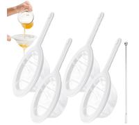 JOZMMZEOOA Colino 80/100/200/400 Mesh Cucina Maglia Filtro Setaccio 4 Pezzi Nylon Fine Rete Plastica Piccola con Maniglia 1 Argento Bastoncino Mescolare Filtro Alimenti,per Succhi Latte Caffè