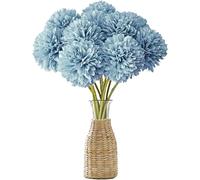 JOZMMZEOOA Fiori di Ortensia Artificiale 12 Pz Ortensie Finte Realistiche 28cm Fiori Palla Crisantemo di Seta Finti Ortensie Stabilizzate Artificiali Bouquet Decorativi per Bouquet Nozze (Blu)