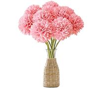 JOZMMZEOOA Fiori di Ortensia Artificiale 12 Pz Ortensie Finte Realistiche 28cm Fiori Palla Crisantemo di Seta Finti Ortensie Stabilizzate Artificiali Bouquet Decorativi per Bouquet Nozze (Rosa)
