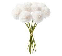 JOZMMZEOOA Fiori di Ortensia Artificiale 12 Pz Ortensie Finte Realistiche 28cm Fiori Palla Crisantemo di Seta Finti Ortensie Stabilizzate Artificiali Bouquet Decorativi per Bouquet Nozze (Bianco)