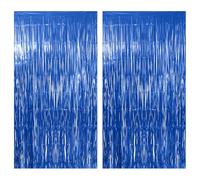 JOZMMZEOOA Tende Metalliche per Feste,2 Pezzi Tenda Frange Compleanno Sfondo 1M*2M Frangia Tende Festa Decorazioni Tende Tinsel Garland,per Nozze Compleanno Feste Natalizie (Blu)