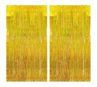 JOZMMZEOOA Tende Metalliche per Feste,2 Pezzi Tenda Frange Compleanno Sfondo 1M*2M Frangia Tende Festa Decorazioni Tende Tinsel Garland,per Nozze Compleanno Feste Natalizie (Oro)