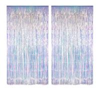 JOZMMZEOOA Tende Metalliche per Feste,2 Pezzi Tenda Frange Compleanno Sfondo 1M X 2M Frangia Tende Festa Decorazioni Tende Tinsel Garland,per Nozze Compleanno Feste Natalizie (colore)