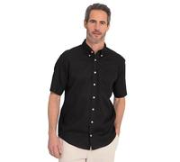 JP 1880 Abbigliamento da Uomo Big & Tall Plus Size L-8XL Camicia a Maniche Corte in Misto Lino 782692, Nero, 3XL