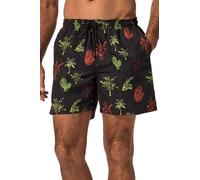 JP 1880 Badeshorts, Floral, 15cm Costume da Bagno, Nero, 4XL Uomo