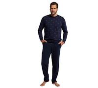 JP 1880 Bauch-Schlafanzug, Zweiteiler, Longsleeve, elastischer Saum, Lange Hose, bis 8 XL Set di Pigiama, Imperial Navy, 6XL Uomo