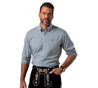 JP 1880 Camicia a Quadri in Tradizionale Stile Tracht con vestibilità Moderna, Colletto Button-Down e Maniche Lunghe Blu del Mare Profondo 8XL 748509748-8XL