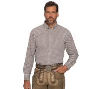JP 1880 Camicia a Quadri in Tradizionale Stile Tracht con Maniche Lunghe, Colletto Button-Down e vestibilità Moderna, Fino alla tg. 8XL Marrone Scuro XXL 748509117-XXL