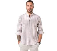 JP 1880 Camicia a Righe in Misto Lino con vestibilità Moderna, Colletto Button-Down e Maniche Lunghe, Fino alla tg. 8XL Cammello 7XL 846041320-7XL