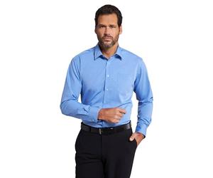 JP 1880 Camicia da Ufficio dalla vestibilità Comoda in Tessuto Non-Stiro con Colletto ad Apertura Inglese e Maniche Lunghe, Disponibile Fino alla tg. 8XL Azzurro 6XL 804890700-6XL