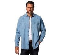 JP 1880 Camicia in Denim, MF, Kent, 1/1, Azzurro, 8XL Uomo