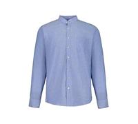 JP 1880 Camicia in Lino 1/1, Collo Alto, MF Maglia, Grigio/Blu, 4XL Uomo