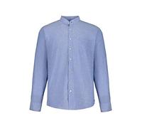 JP 1880 Camicia in Misto Lino dalla vestibilità Moderna con Colletto alla Coreana e Maniche Lunghe Grigio Blu 5XT 790394710-5XT