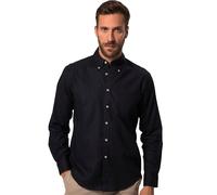 JP 1880 Camicia in Misto Lino, Maniche Lunghe, Colletto con Bottoni, vestibilità Moderna, Blu Oltremare Scuro, XL Uomo