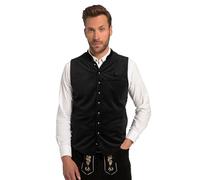 JP 1880 Gilet, Costume Tradizionale, Velluto, Collo Alto, Schiena in Maglia, Fino alla Taglia 70, Nero, 52 Große Größen Uomo