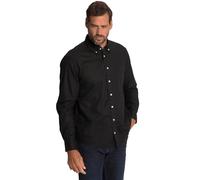 JP 1880 Hemd, Langarm, Leinenmix, Buttondown-Kragen, Modern Fit Camicia 1/1, Nero, 3XL Uomo