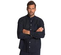 JP 1880 Hemd, Langarm, Leinenmix, Stehkragen, Modern Fit Camicia, Blu Oltremare Scuro, 5XL Uomo