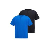 JP 1880 Henley 1/2-Confezione Doppia Maglia, Blu Clematis, XXXXXXXXL Uomo