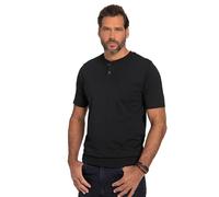 JP 1880 Henley, Bauchfit, Halbarm, Rundhals Magliette, Schwarz, L Uomo