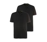 JP 1880 Henley DP Uni 1/2 T-Shirt, Nero (Nero, Nero 70842010), XXL Uomo