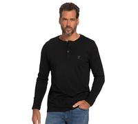 JP 1880 Maglia Serafino Basic JP1880 con Maniche Lunghe e abbottonatura, Disponibile Fino alla tg. 8XL Nero 6XL 702555130-6XL