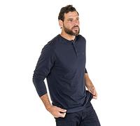 JP 1880 Henley Maglietta a Maniche Lunghe Senza Collo, Blu (Navy 70255576), 5XL Uomo
