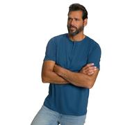 JP 1880 Jp1880 Henley, Basic, Knopfleiste, Halbarm, bis 7 XL Camicia, Blu Denim, 3XL Uomo