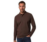 JP 1880 Maglia Basic in piqué con Maniche Lunghe e Colletto Polo, Fino alla tg. 8XL Marrone Mogano 5XL 799230115-5XL