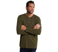 JP 1880 Maglia Serafino Basic con Maniche Lunghe e abbottonatura Cachi Scuro 8XL 702555430-8XL