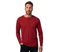 JP 1880 Maglia Serafino Basic con Maniche Lunghe e abbottonatura Rosso Porpora 8XL 702555546-8XL