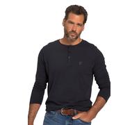 JP 1880 Maglia Serafino Basic JP1880 con Maniche Lunghe e abbottonatura, Disponibile Fino alla tg. 8XL Blu Notte Scuro LT 702555730-LT