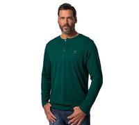 JP 1880 Maglia Serafino Basic JP1880 con Maniche Lunghe e abbottonatura, Disponibile Fino alla tg. 8XL Verde Giungla XXL 702555455-XXL